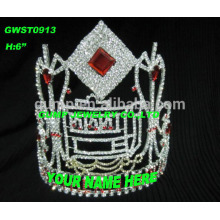 Tiara personalizada colorida alta e coroa com algum logotipo